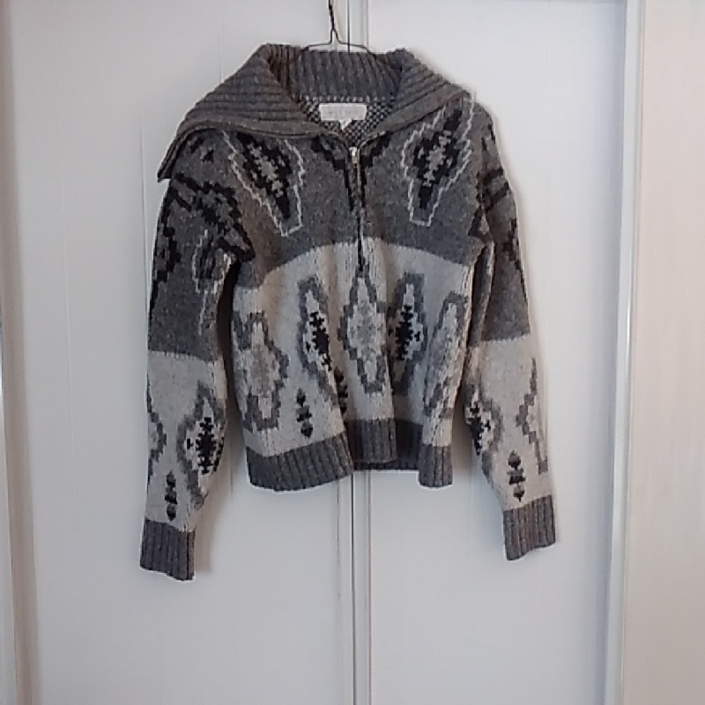Gray Patterned Women's Sweater